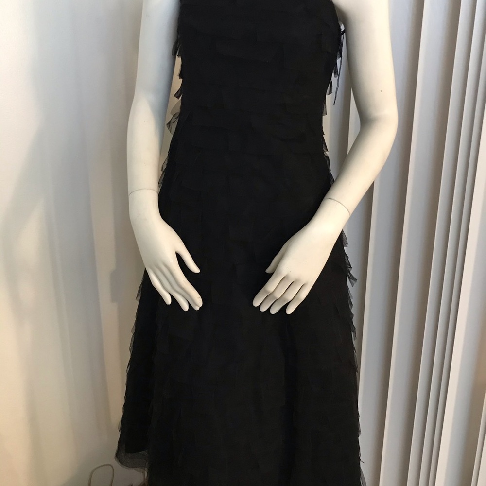 BCBG Maxazria black tulle layered Designer Dress - Picture 8 of 15